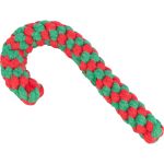 TRIXIE Christmas Baston Acadea, jucărie sfoară câini XS-XL, activități fizice, bumbac, roșu și verde, 19cm