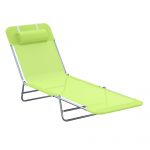 Outsunny Sezlong pentru Gradina Pliabil cu Spatar Reclinabil Verde deschis | Aosom Ro