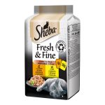 SHEBA Fresh & Fine Selectii, Pasăre, plic hrană umedă pisici, (în sos), multipack, 50g x 6buc