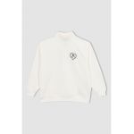Bluza sport cu imprimeu si fermoar scurt