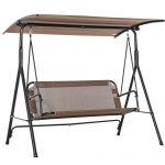 Balansoar de Gradina 3 Locuri Outsunny, Metal si Textilen, Maro 172x110x155cm | Aosom RO