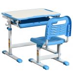 HOMCOM Birou Școlar pentru Copii, Înălțime Ajustabilă, Ideal pentru Studiu, Albastru | Aosom Romania