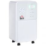 HOMCOM Dezumidificator Portabil Alb 28x20x50.5cm Eficient pentru Umiditate Excesiva in Casa | Aosom Romania