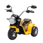 HOMCOM Motocicletă Electrică cu 3 Roti Galben, Lumini și Sunete, pentru Copii 18-36 Luni, Baterie 6V | Aosom Romania