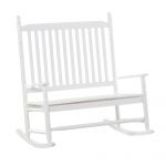 Outsunny Bancă Balansoar cu 2 Locuri din Lemn de Plop, Design Clasic, Alb | Aosom Romania
