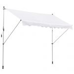 Outsunny Copertina de Perete cu Stâlpi de Sprijin, Protecție UV, Alba, 300x150 cm | Aosom Romania