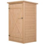 Outsunny Magazie de Grădină pentru Unelte, din Lemn de Brad Tratat, Rezistent la Apă, Soluție de Stocare Exterior | Aosom Romania