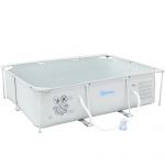 Outsunny Piscină de Grădină cu Filtru din Oțel/PVC 291x190x75cm Gri Spațioasă și Rezistentă Ideală pentru Relaxare în Familie | Aosom Romania