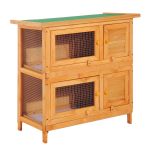 PawHut cusca de exterior pentru iepuri, lemn brad 90x45x90cm | Aosom Ro