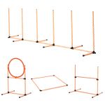 PawHut Set de Antrenament pentru Câini Nivel Începători, Echipament Dresaj din ABS/PE/PVC, Portocaliu, Ușor de Asamblat | Aosom Romania