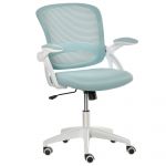 Vinsetto Scaun de Birou Ergonomic cu Spătar din Plasă, Sezut Capitonat, Înălțime Ajustabilă, Albastru, 65.5x61.5x88-97.5cm | Aosom Romania