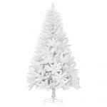 Brad de Craciun alb de 180 cm, brad artificial din PVC, decoratiune de Craciun de sarbatori HOMCOM | Aosom RO
