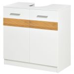 Kleankin Mobilier Sub Chiuveta Baie, Spațiu de Depozitare Optimizat cu Uși din Lemn, Design Compact, 60x30x60.5 cm, Alb | Aosom Romania