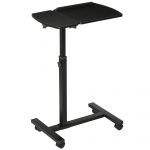 Masă cu Roți HOMCOM, Birou Mobil pentru Calculator, Înălțime Ajustabilă, 58x34x72-90cm, Ideal pentru Birou și Acasă | Aosom Romania