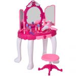 Masuta de Toaleta HOMCOM pentru Copii 3-6 ani, Accesorii Incluse, Bagheta Magica, 45x30,5x72cm | Aosom RO