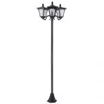 Outsunny Felinar de Grădină Led cu Energie Solară, 182.5 cm, Negru | Aosom Romania