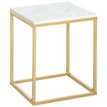 Outsunny Măsuță de Cafea Elegantă pentru Living sau Grădină, Design Modern, Culoare Aurie | Aosom Romania