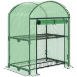 Outsunny sera mini de gradina, sera pentru ierburi, fructe, legume, plante, gradinarit copertina PE, 69x49x92cm, verde | AOSOM RO