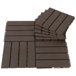 Outsunny Set Plăci de Gresie pentru Pavaj Terasă 30x30x2cm 0.81mq Maro | Aosom Romania