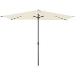 Outsunny Umbrelă de Grădină cu Acoperiș Dreptunghiular și Design Modern pentru Patio, 2.6M, Structură Rezistentă, Bej | Aosom Romania