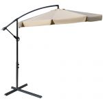 Outsunny Umbrelă de Soare pentru Grădină cu Braț Lateral din Metal, Baldachin Ajustabil, Φ265x265cm, Maro Deschis | Aosom Romania