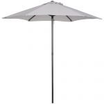 Outsunny Umbrelă Rotundă de Grădină cu Manivelă, Structură din Aluminiu, Φ196x200cm, Gri Deschis | Aosom Romania