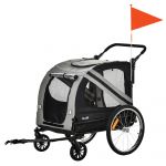 PawHut Carucior pentru Animale de Companie 2-in-1, Transport Bicicletă, Cadru Oțel, 134x57x108 | Aosom Romania
