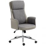 Vinsetto Scaun de Birou Elegant din 2 Țesături, Ergonomic, Reglabil pe Înălțime, cu Roți Pivotante, 65x72x108-118cm, Gri | Aosom Romania