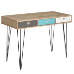 HOMCOM Birou Stil Nordic cu 3 Sertare, Design Minimalist și Funcțional pentru Acasă sau Birou, Alb, 110x50x77.5cm | Aosom Romania