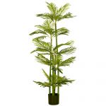 HOMCOM Planta artificiala Palmier tropical in ghiveci cu 45 de frunze, pentru interior exterior, 140 cm, Verde | AOSOM RO