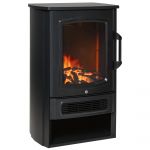 HOMCOM Semineu Electronic cu lumina LED incalzitor cu efect flacara, aparat de incalzire reglabil 1000W/2000W negru | AOSOM RO