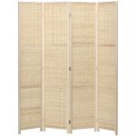 HOMCOM Separator de Cameră din Lemn și Bambus, Paravan Pliabil, Design Modern pentru Acasă și Birou | Aosom Romania