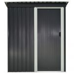 Magazie de Scule Outsunny din Otel, 1 Usa Glisanta, Acoperis inclinat 163x89x182cm | Aosom RO