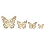 Mauro Ferretti FLUTURI DE PERETE SET 4 BUC CM 35X2X29-25X2X19-20,5X2X16-16X2X12