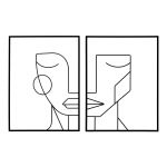 Mauro Ferretti Panou De Perete Din Fier Tribal Simplu Set 2Pcs Cm 60X1X80