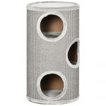 PawHut Turn Sisal pentru Pisici, Ansamblu cu Platforme Înveliș Moale, Φ38x70 cm, Gri | Aosom Romania