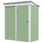 Casute de gradina de mici dimensiuni, din otel,cu usa cu blocare, 161x95x163/181cm, verde