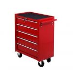 HOMCOM Cărucior Mobil pentru Atelier cu Sertare, Organizator Ustensile, Roșu, 67.5x33x77cm | Aosom Romania