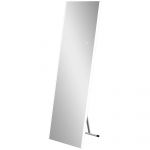 HOMCOM Oglindă de Podea cu LED-uri, Fără Ramă, Montabilă pe Perete sau Auto-Stând, 150x50 cm, Argintiu | Aosom Romania