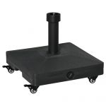 Outsunny Bază pentru Umbrelă de Soare cu Roți și Design Portabil, HDPE, Compatibilă cu Stâlpi Ø38-48mm, 45x45x39cm, Negru | Aosom Romania