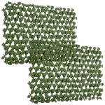 Outsunny Gard Decorativ Artificial, Protecție UV, Ideal pentru Intimitate în Spații Interioare/Exterioare, 200x100x8 cm, Verde | Aosom Romania