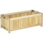 Outsunny Jardinieră Pliabilă din Lemn pentru Exterior, Etanșă cu Bază de Drenaj, Ideală pentru Plante, 70x30x25 cm | Aosom Romania