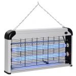 Outsunny Lampă UV Anti-Insecte 30W, Eficientă pentru 60m², Ideală pentru Exterior și Interior, Argintie | Aosom Romania