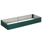 Outsunny Pat Suport de Gradina Inaltat din Metal de Exterior, Suport pentru Plante, Flori si Ierburi Aromatice, Verde