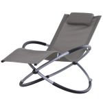 Outsunny Scaun Balansoar Zero-Gravity din Textilen, Design Ergonomic, Confort Superior, Gri, 154x80x84cm | Aosom Romania