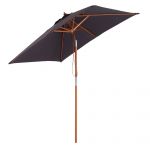 Outsunny Umbrelă de Grădină Rabatabilă, Cadru din Lemn de Brad, 2x1.5m, Gri Închis | Aosom Romania