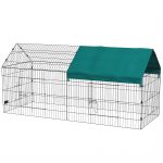 PawHut Tarc pentru Animale de Companie, Habitat pentru Pui, Iepuri, Chinchilla, Spațiu Sigur cu Acoperiș Verde | Aosom Romania