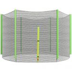 SPORTNOW Plasă Protecție Trambulină Rotundă 244cm cu 6 Stâlpi Drepti Rezistentă Negru/Verde | Aosom Romania