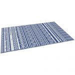 Outsunny Covor pentru Exterior 182x274 cm Reversibil, Covor Pliabil din Polipropilen 310 g/m² Albastru si Alb