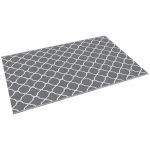 Outsunny Covor pentru Exterior 182x274 cm Reversibil, Covor Pliabil din Polipropilen 310 g/m² Gri si Alb